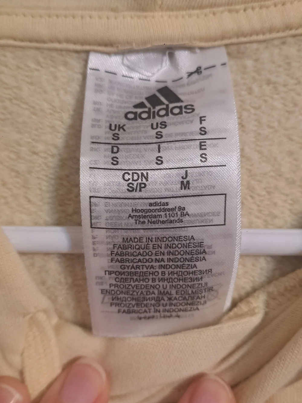 adidas Off-White/Cream Pullover Hoodie for Men